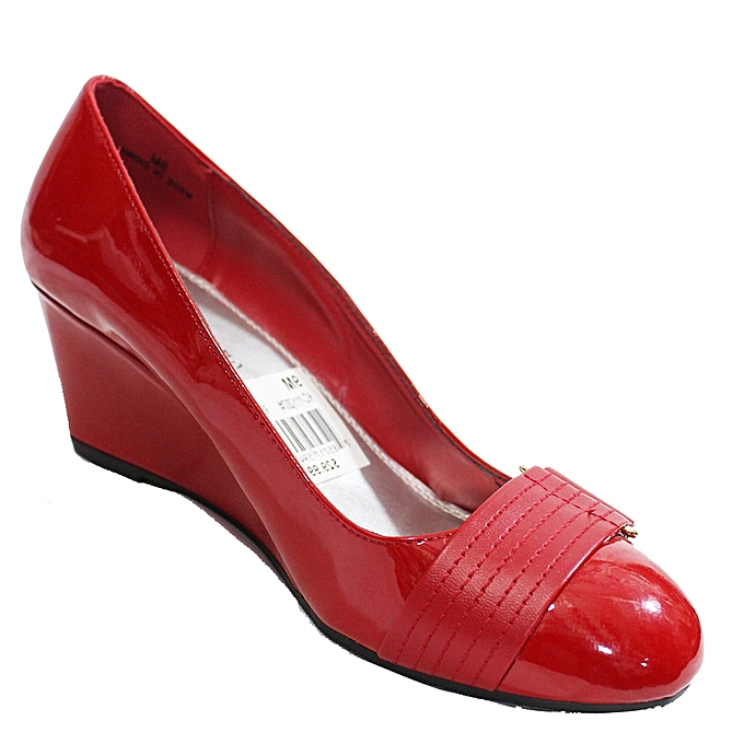 Buy Generic Patent Leather Wedge Shoes - Red online | Jumia Uganda