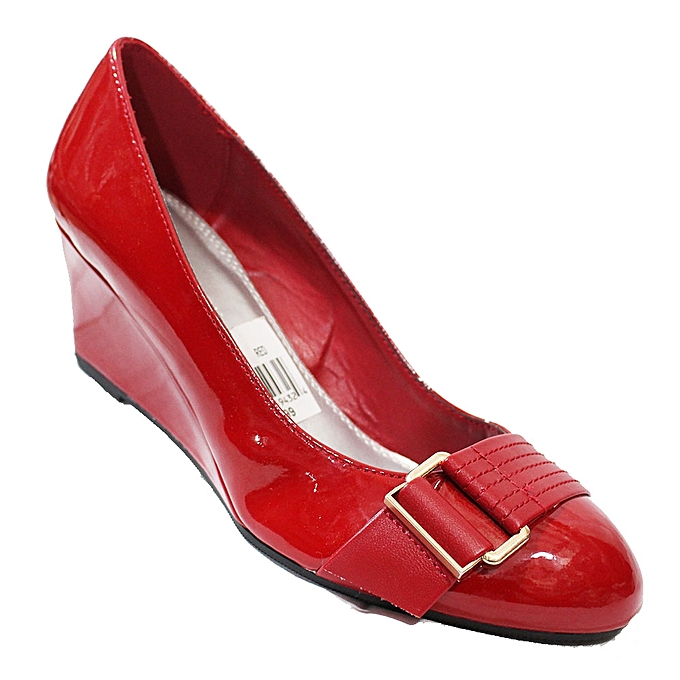 Buy Generic Patent Leather Wedge Shoes - Red online | Jumia Uganda