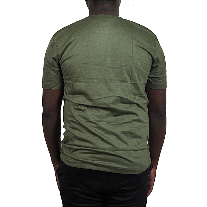 Buy designer Plain Army Green Round Neck Men's T-Shirt - Green online ...