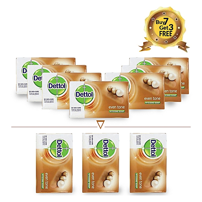 Buy Dettol (Buy 7 Get 3 For FREE) Dettol Even tone Bathing Soap 90 g