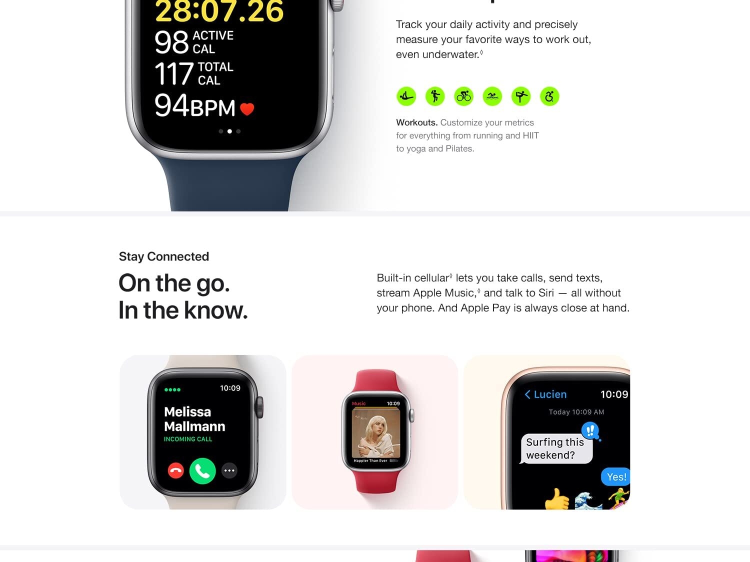 Apple Watch SE. Heavy on features. Light on price.