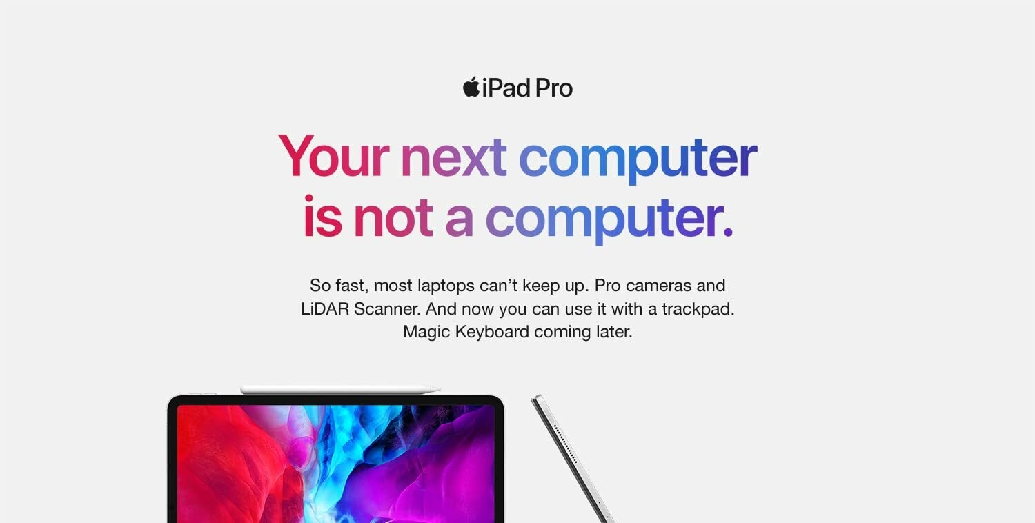 Your next computer is not a computer. So fast, most laptops can't keep up. iPad Pro.
