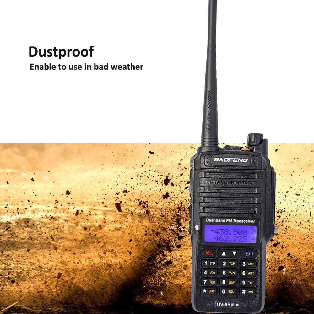 Baofeng UV-9R Plus IP67 Waterproof Walkie Talkie - UHF/VHF Dual Band, 8W, Two Way Radio with Earpiece