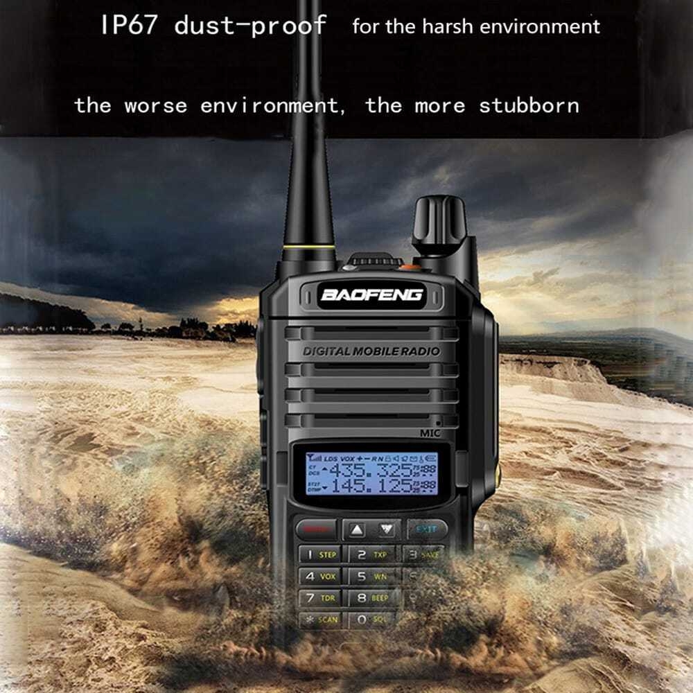 Baofeng UV-9R Plus IP67 Waterproof Walkie Talkie - UHF/VHF Dual Band, 8W, Two Way Radio with Earpiece
