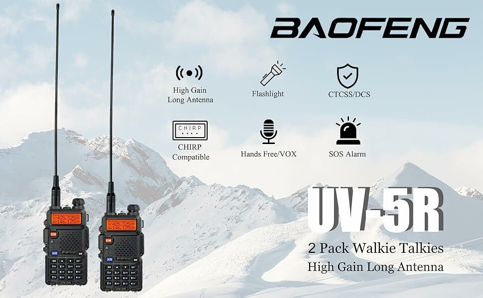 2 Pack Walkie Talkies with High Gain Long Antennas