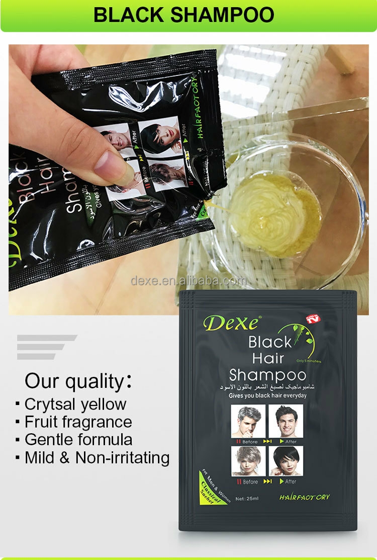 Herbal Hair Color Shampoo in 5 Mins Permanent 2-in-1 Adult