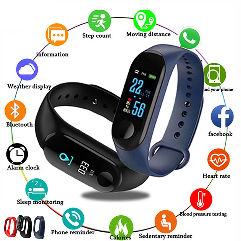 Popular Smart Watch With a wristband Silicone Strap - Blue/Black