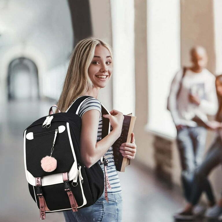 Backpack for Girls Kids Schoolbag Teen Bookbags Casual College Daypack with USB Charging Port, by PAKASEPT