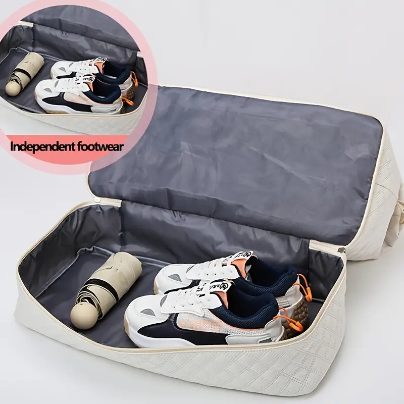 2 piece set travel and sports fitness bag large capacity oxford fabric weekender overnight bag with independent shoe compartment portable luggage organizer carry on for short trips and gym 1