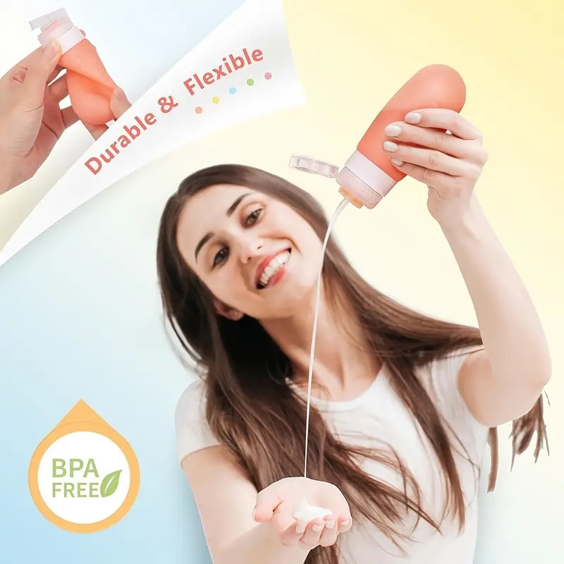 travel bottle set of 16 leakproof silicone squeeze container for toiletries conditioner shampoo lotion and shower gel accessories Product details 5