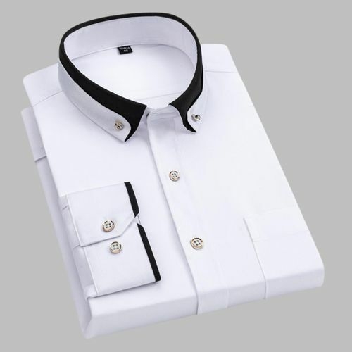 product_image_name-Berrykey-Men's Corporate Quality Formal Office Plain Long Sleeve Shirt - White-1