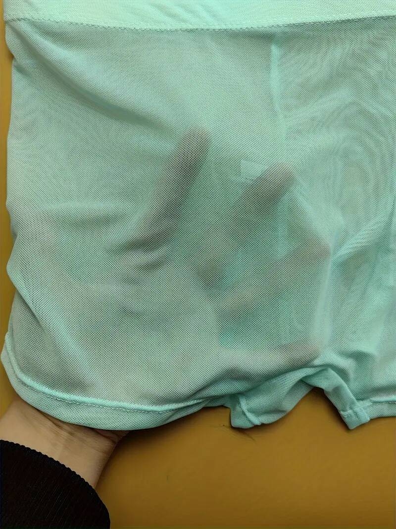 mens see through flat corner underwear made of thin mesh featuring a four corner design details 2