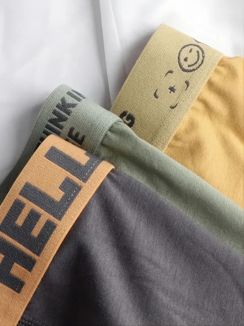 4pcs mens cotton soft comfortable stretch boxer briefs underwear for teen mixed color 2