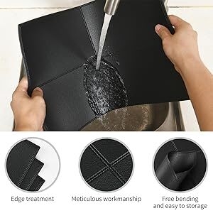 Punkspace Decorative Faux Leather Placemats Set of 6 Non-Slip