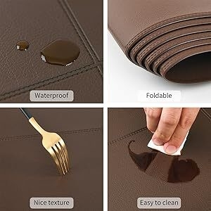 Punkspace Decorative Faux Leather Placemats Set of 6 Waterproof