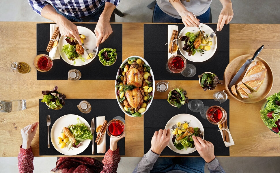 Punkspace foldable faux leather placemats set of 6