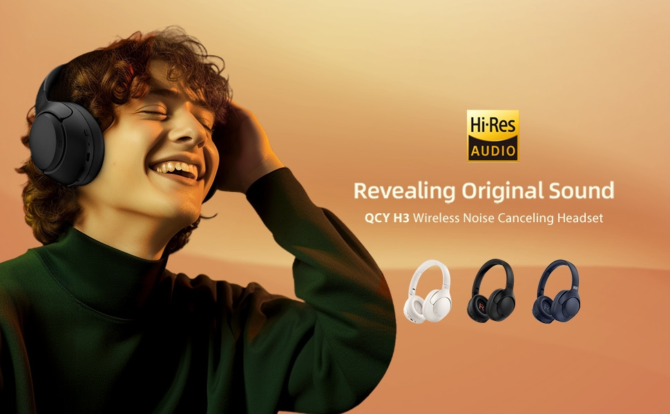 QCY H3 bluetooth headphone with active noise cancelling
