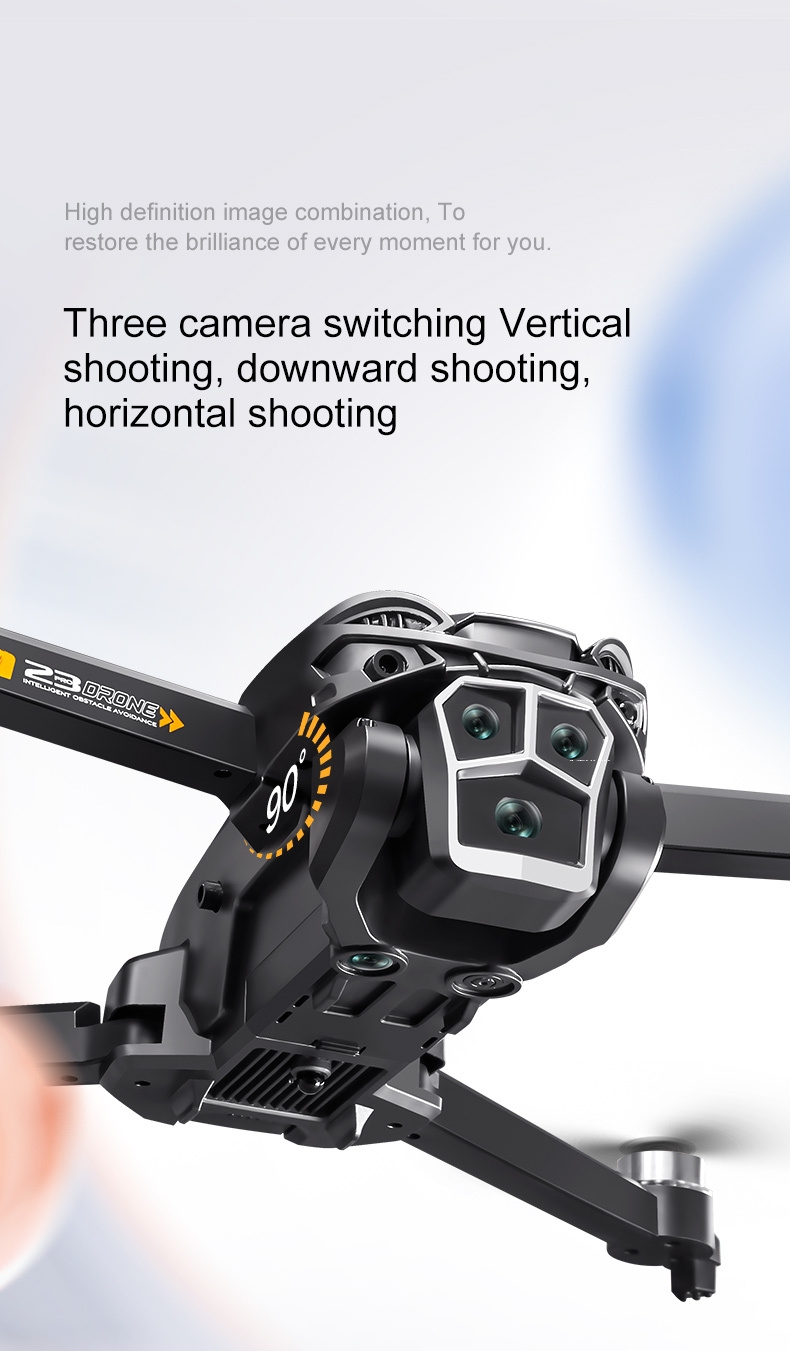 A23 Pro Optical Flow 2.4g Wifi Fpv 720p HD Aerial Photography Drone Camera Triple Shoot Headless Mode 30m Real Time Transmission