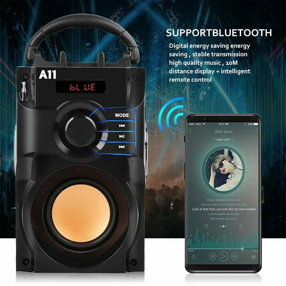 Mpow Wireless Bluetooth Speaker Portable Heavy Bass Sound Party Karaoke Subwoofer Mic
