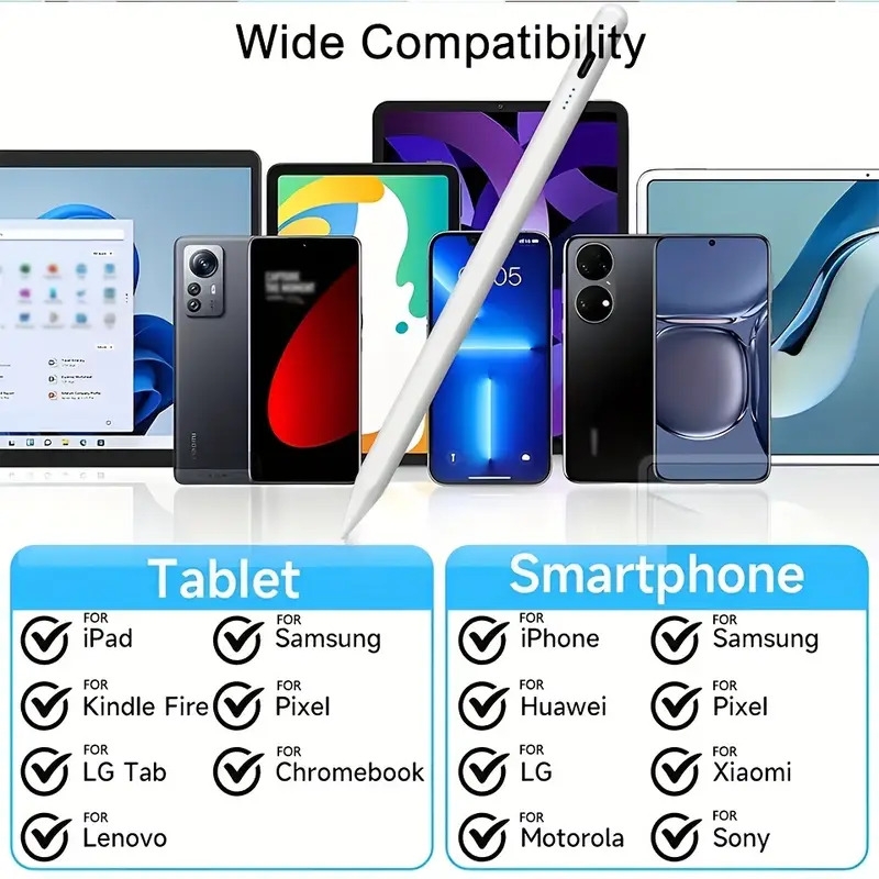 stylus pen for ios android touch screens magnetic design rechargeable universal active stylus pen compatible for iphone lenovo huawei vivo samsung galaxy microsoft apple ipad pro mini air digital pencil perfect for phone tablet writing drawing class game boy gift notes video clips available in pink blue black white red green details 0