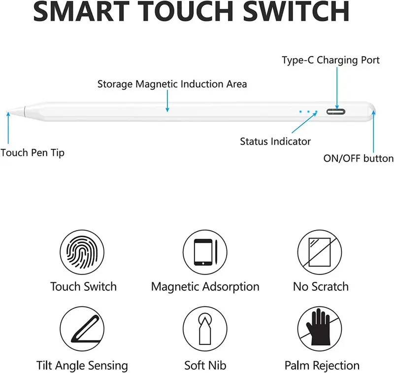 stylus pen for ipad with palm rejection active pencil compatible with 2018 2022 ipad pro 11 12 9 inch ipad 9th 8th 7th 6th gen ipad air 5th 4th 3rd gen ipad mini 6th 5th gen details 4
