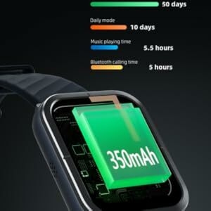 Mibro Smart Watch C3 (Black) - 1.85" HD Display, Bluetooth Calling, 10 Day Battery Life, 2ATM