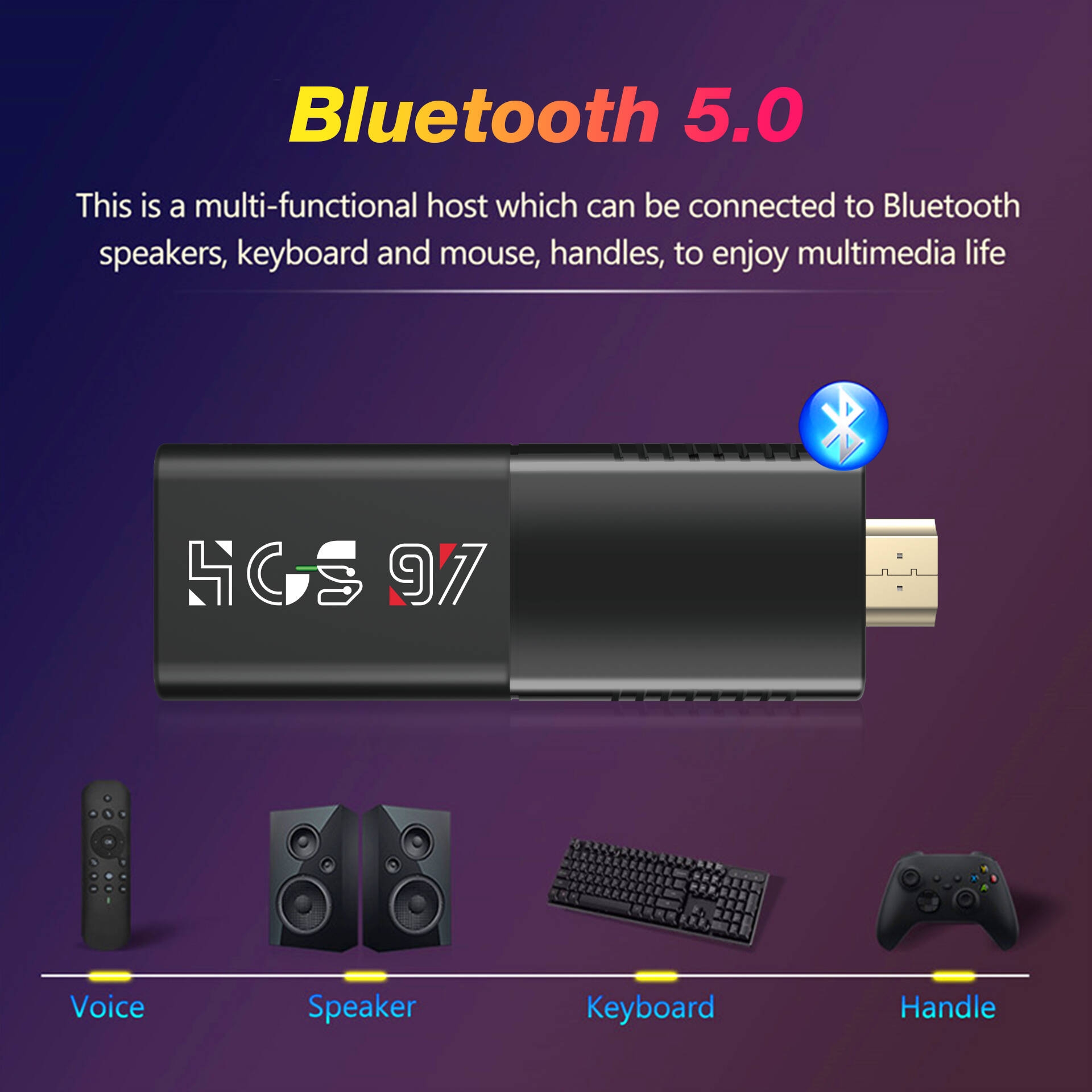 ZOKU HCS97 Awllinner H313 Android 13.0 8K TV Stick Remote Control 16GB Flash 1080p UK/EU/US Factory Price Cheap Android TV Stick