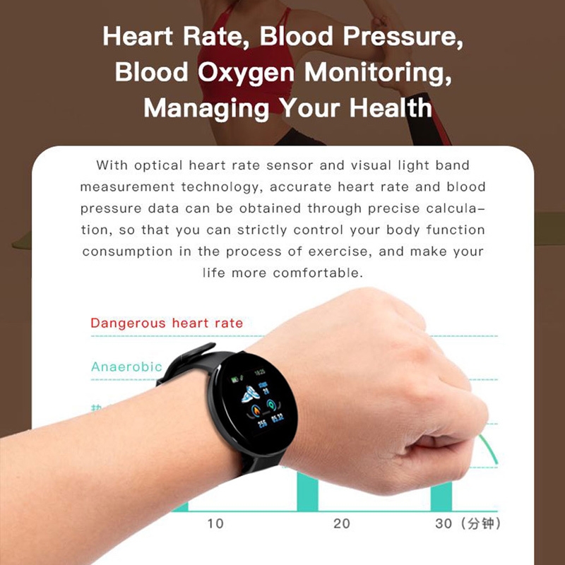 Bluetooth Smart Watch Men Blood Pressure Round Women Sport