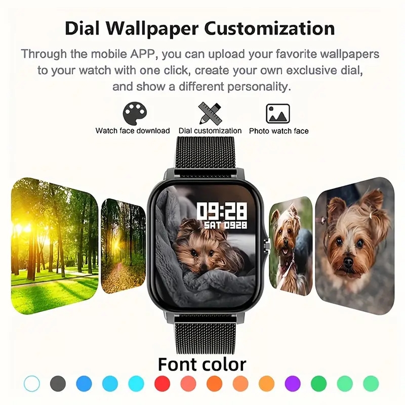 smart watch for iphone and android phones 1 83 inch wireless calling receiving sleep monitoring sedentary reminder for men women music control with multiple sports modes 5