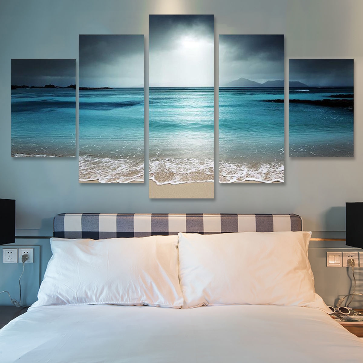 Shop 5Pcs Sun Seaside Art Canvas Painting Picture Print Home Wall Decor