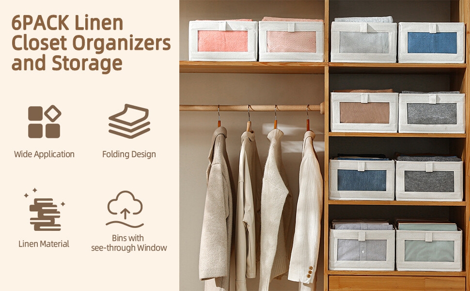 6pcs linen organizers
