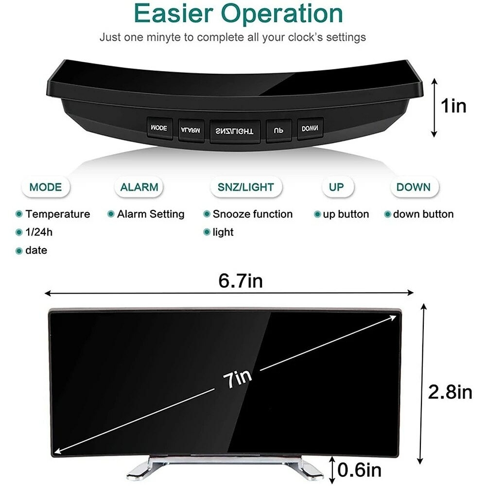 T39 Eye Protection Green Red White Digital Alarm Clock Dimmabl Table Clock LED Screen Alarm Electronic Clocks For Home Decor LED Desk Clock Temperature display 2024 - $14.99 –P6