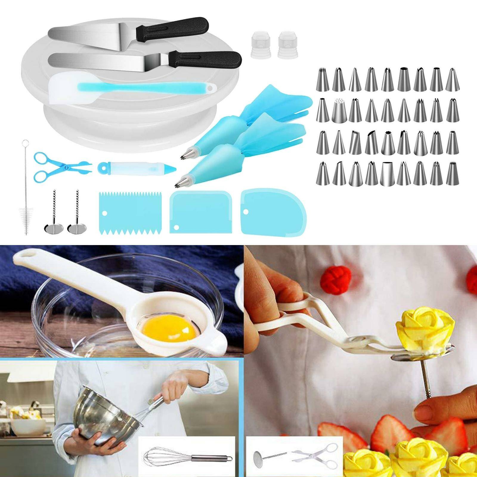 52pcs Cake Decorating Kit with Icing Piping Pastry Bag Stainless Steel Nozzles, Baking Equipment 52pcs Cake Decorating Kit with Icing Piping Pastry Bag Stainless Steel Nozzles, Baking Equipment