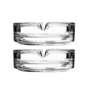 Clear glass ashtrays