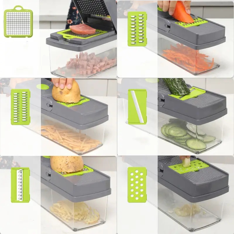 15pcs multifunctional vegetable fruit slicer crusher kitchen tools details 1