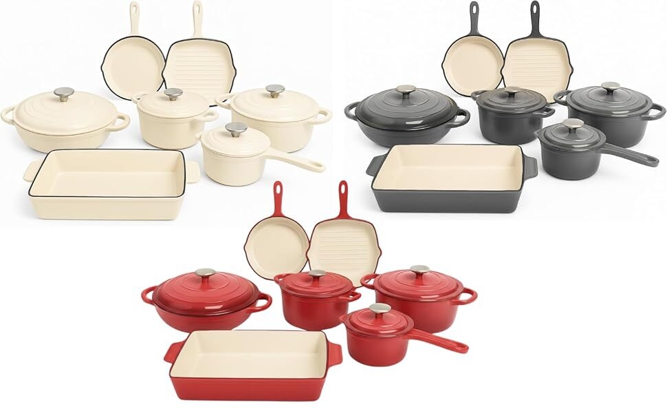 Timeless Cast Iron Elegance in Three Classic Colors