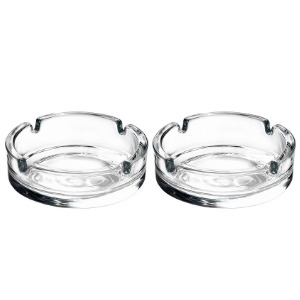 Clear glass ashtrays