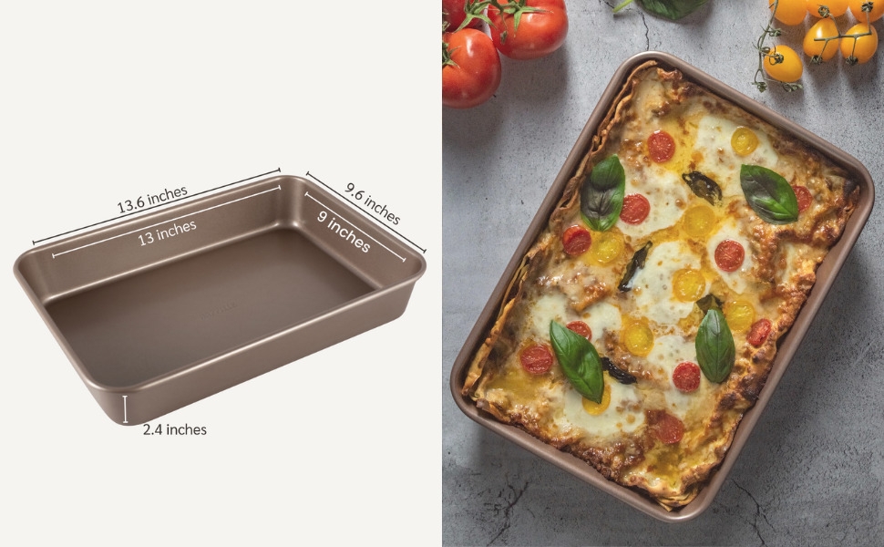 happiels nonstick non stick non-toxic non toxic cake pan baking pans bakeware 9x13 13x9 inch