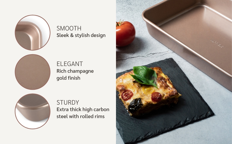 happiels nonstick non stick non-toxic non toxic cake pan baking pans bakeware 9x13 13x9 inch