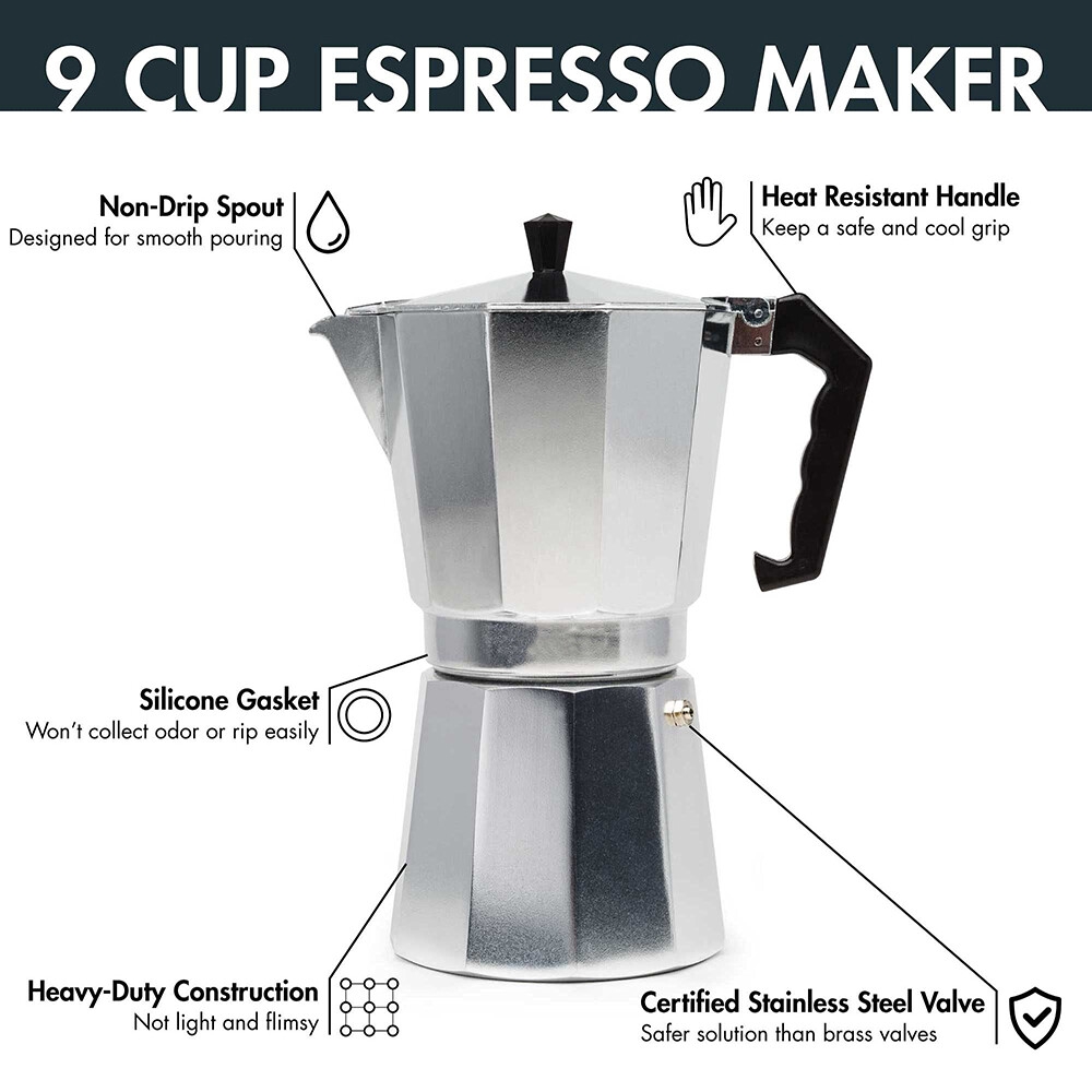 Multiple Capacity And Custom Color Aluminum Moka Pot With Handle  Moka  Pot Coffee Maker