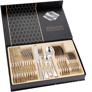 24-Piece Stainless Steel Cutlery Gift Sets (Silver)