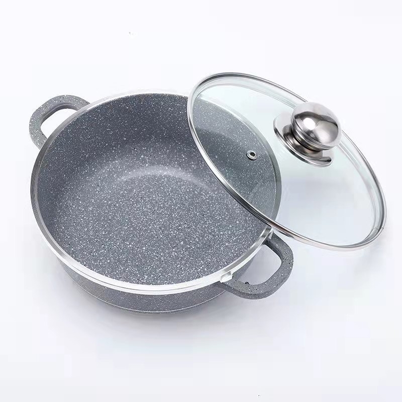 Maifan Stone Color Pot Set Aluminum Die Casting Soup Pot 5 Piece Set Open Fire Magnetic Flux Kitchenware Set