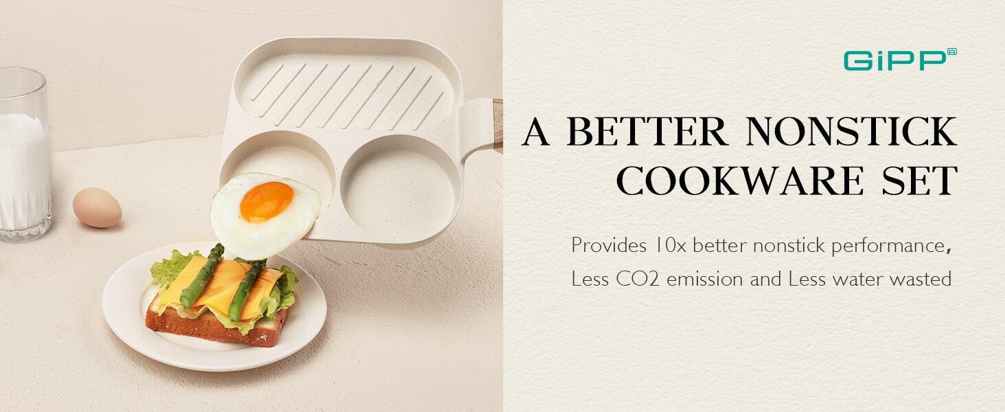 Egg Frying Pan Non stick Pancake Pans Granite Nonstick 3 Hole Frying Egg Omelette