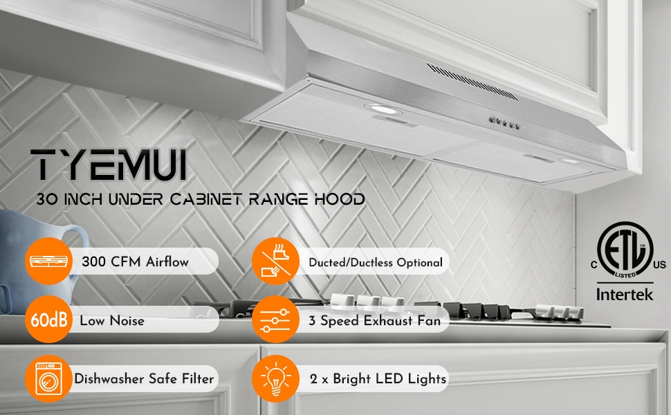 Rang Hood 30 inch Under Cabinet