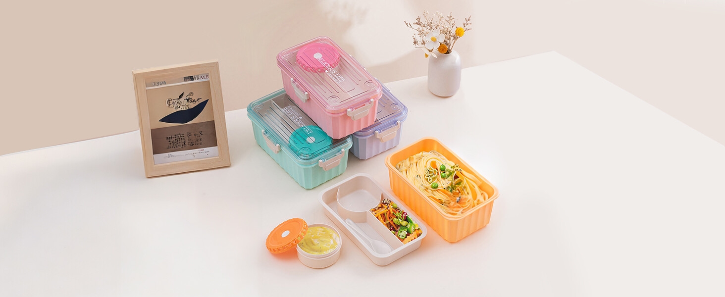 Bento Box Lunch Box 2000ml BPA-freie Lunchbox für Kinder/Erwachsene mit Suppenschüssel