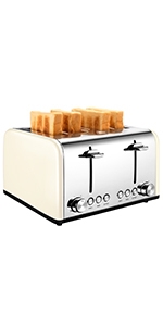 4 Slice Toaster, Blue