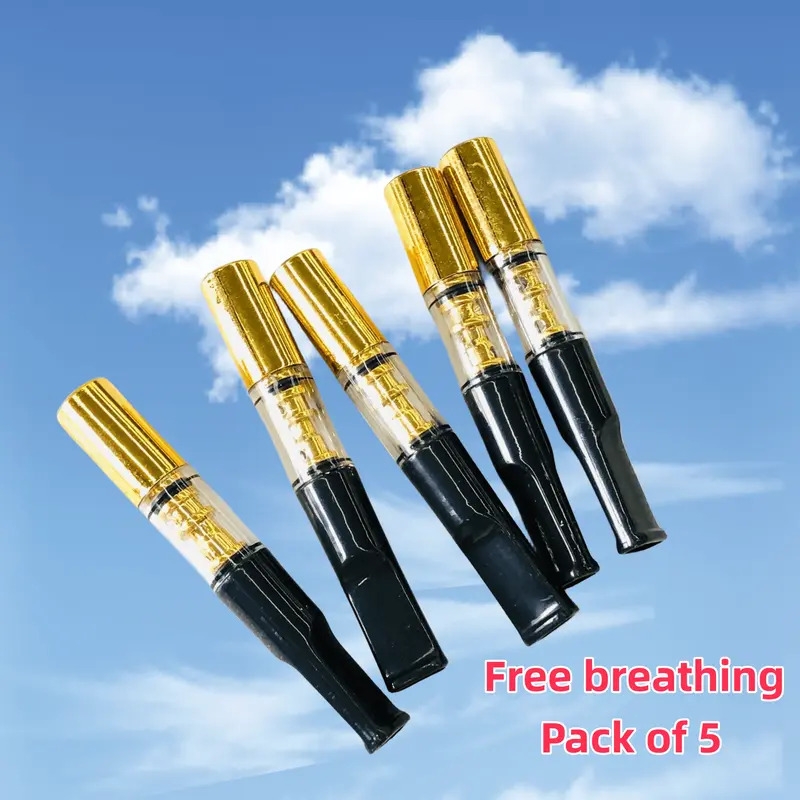 5pcs portable reusable cleaning reduce tar smoke filter holder recirculating double filter cleanable smoking filters thick medium and fine three use smoking filters holder filter tips filter mouthpieces household gadget valentines day gift 5pcs pack golden 6
