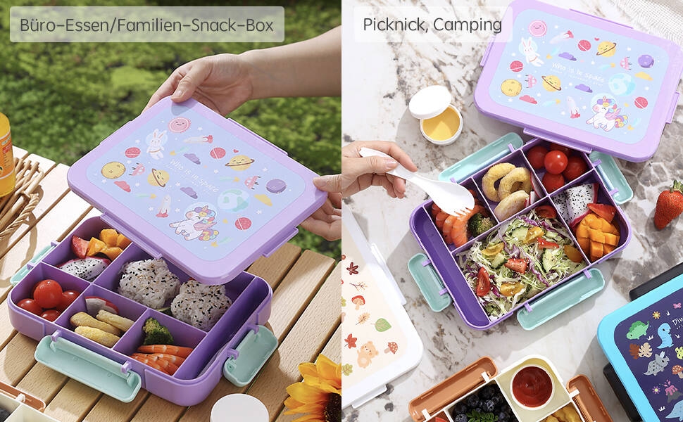 Lunch box with compartments