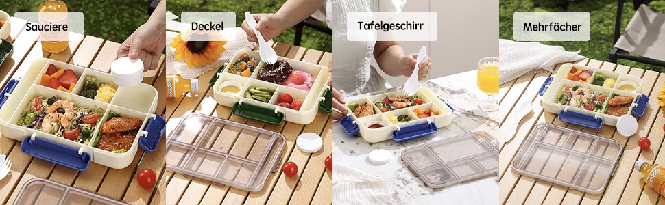 Wooden serving trays with multiple compartments, showcased in different settings. Trays contain assorted snacks, fruits, and condiments for various dining occasions.