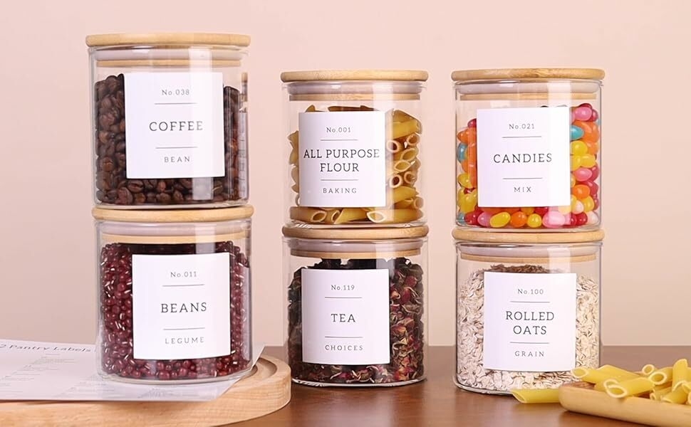 glass jars with bamboo lids
